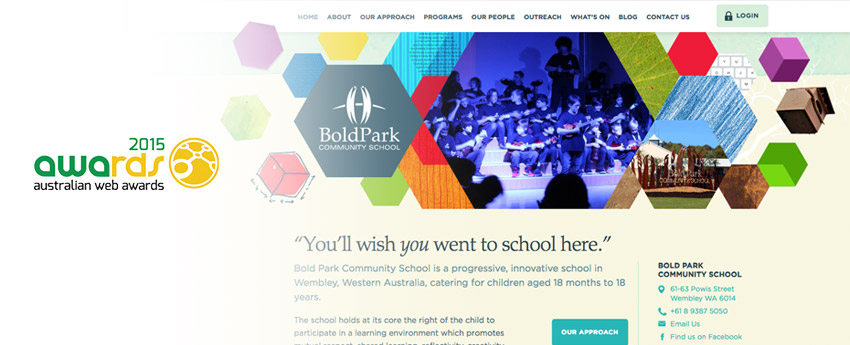 Our ‘Bold’ Project for Bold Park Community School wins a web award in the education category