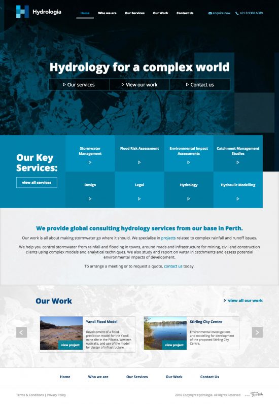 Hydrologia Website - Homepage - Site by Clever Starfish
