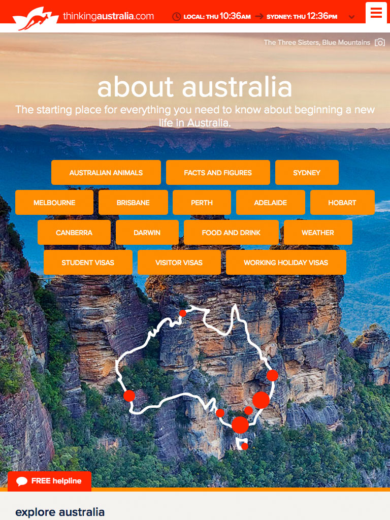 Thinking Australia -About Australia - Site by Clever Starfish