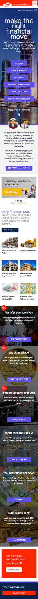 Thinking Australia - Finance- Site by Clever Starfish