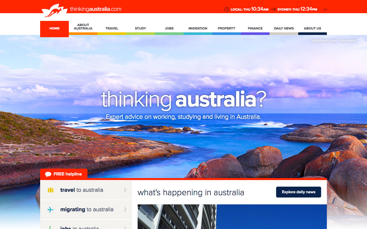 Thinking Australia - Migration Page - Site by Clever Starfish