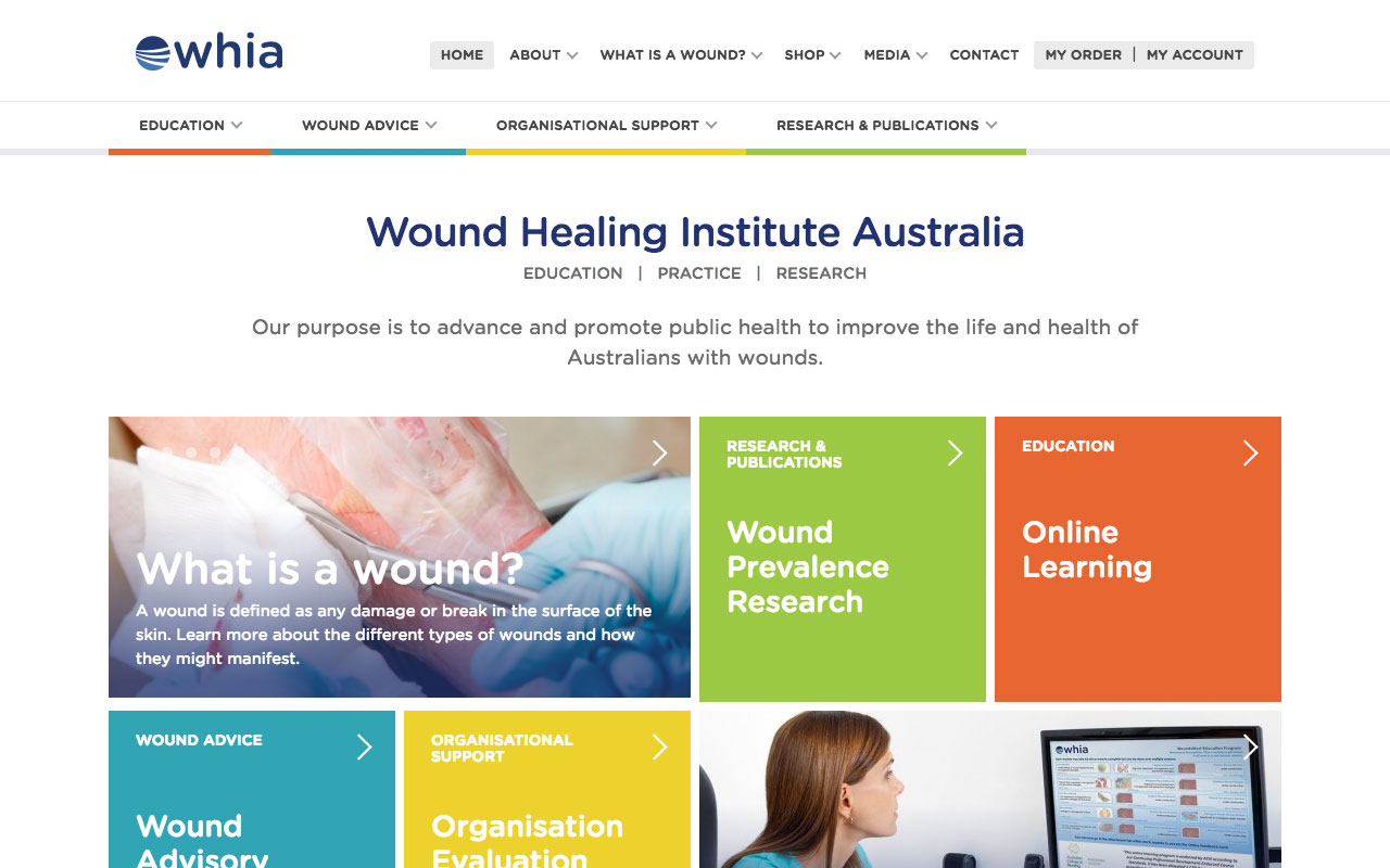 Wound Healing Institute Australia Website Homepage - By Clever Starfish