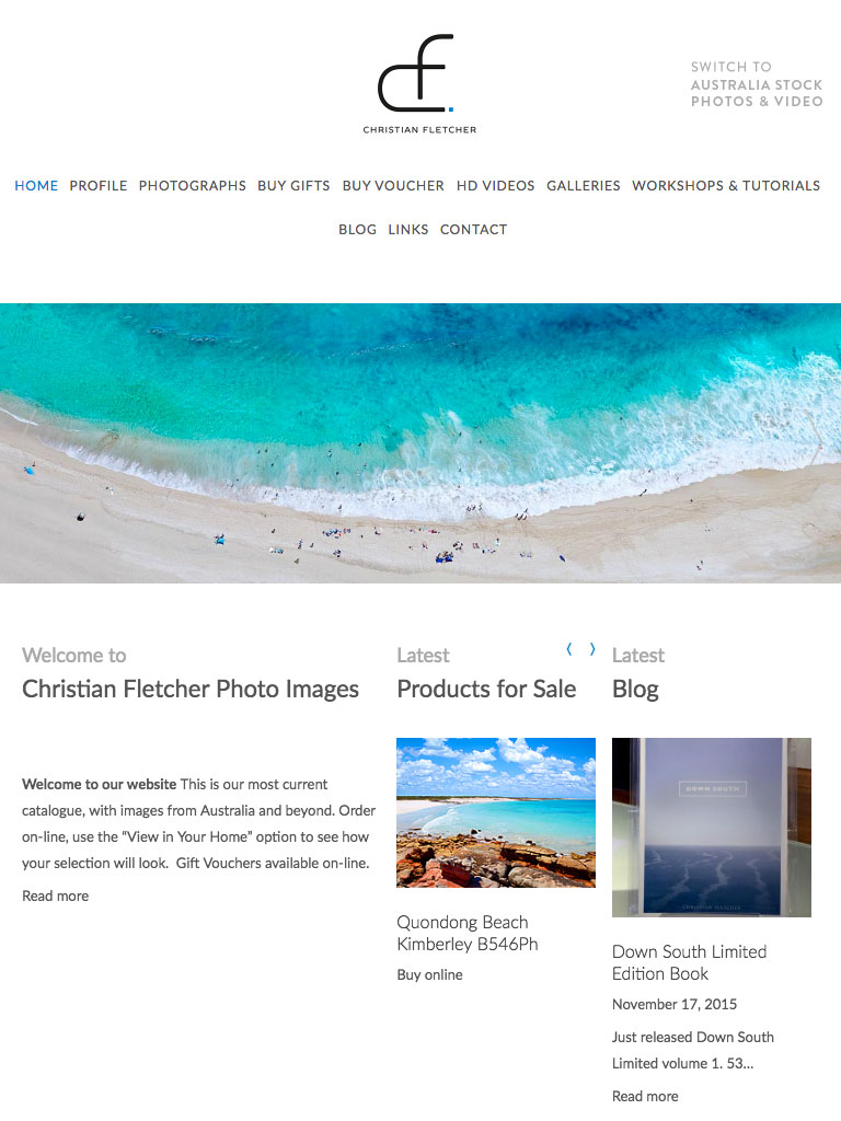 Christian Fletcher Website Homepage Tablet - By Clever Starfish