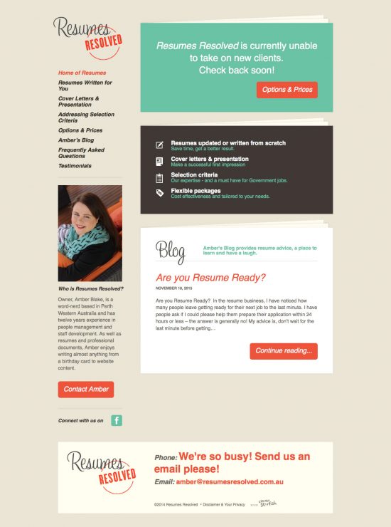 Resume Resolved - Homepage - Site by Clever Starfish