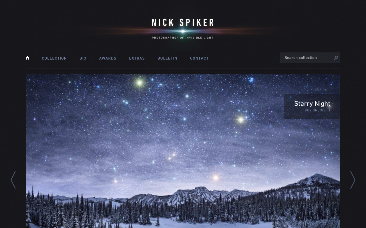 nick spiker - invisible light - website and branding by Cleverstarfish