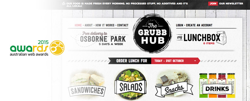Delicious win in the ‘Startup’ website category for The Grubb Hub